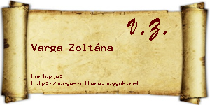 Varga Zoltána névjegykártya
